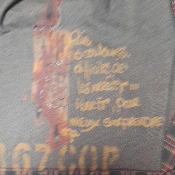 Cop.Copine Asymmetrical Skirt with Gray and Plaid Design - Picture 4 of 8